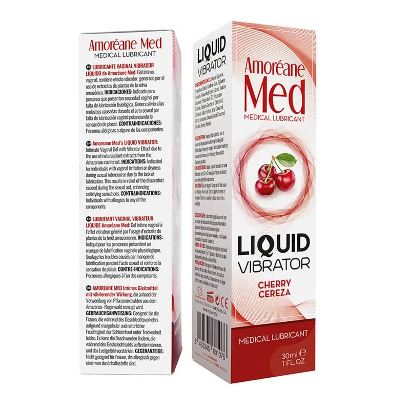 Vibrador Líquido Sabor Cereja Amoreane 30 ml — vista 3 de 3