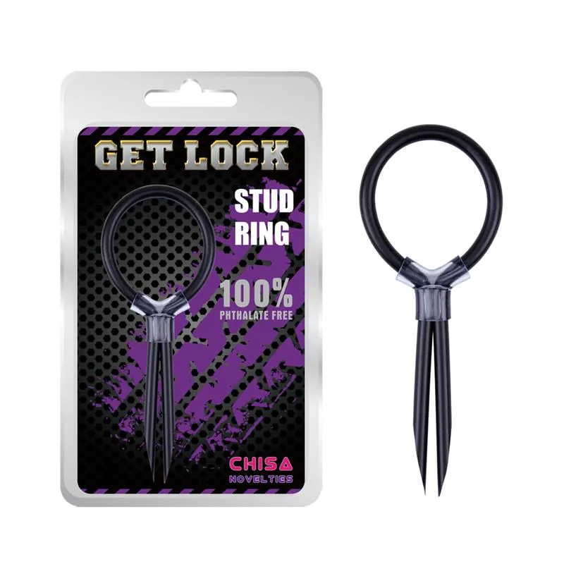 Anel Peniano Ajustável Stud em Silicone Preto