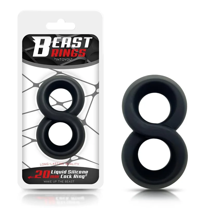 Anel Peniano Duplo Silicone Líquido 2 cm Preto