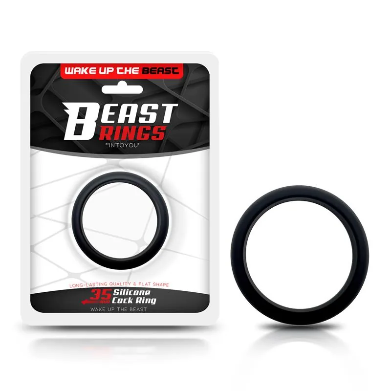 Anel Peniano Plano Silicone 3,5 cm Preto
