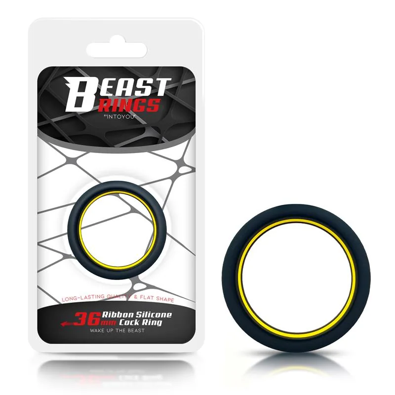 Anel Peniano Silicone 3,6 cm Amarelo e Preto