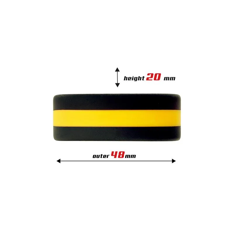 Anel Peniano Silicone 3,6 cm Amarelo e Preto — vista 3 de 3