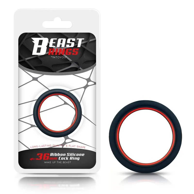 Anel Peniano Silicone 3,6 cm Vermelho e Preto