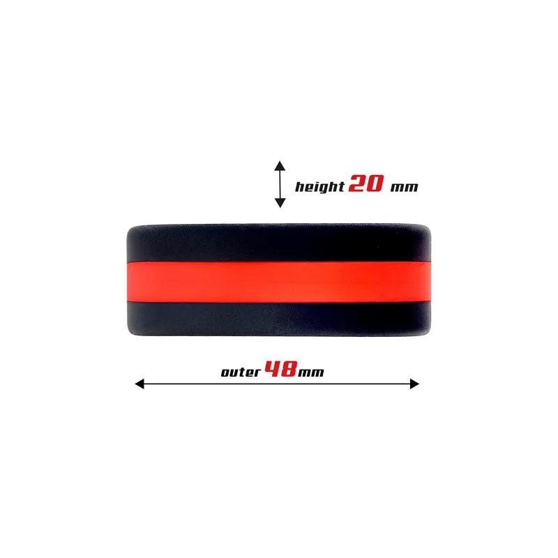 Anel Peniano Silicone 3,6 cm Vermelho e Preto — vista 3 de 3