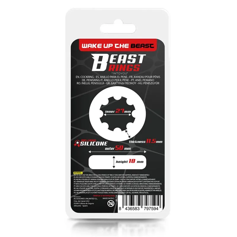 Anel Peniano Torcido Silicone 2,7 cm Beast — vista 2 de 3