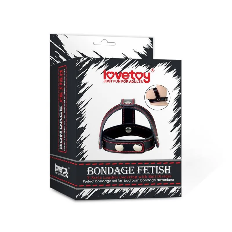 Anel Peniano com Testículos Couro Lovetoy Preto — vista 3 de 3