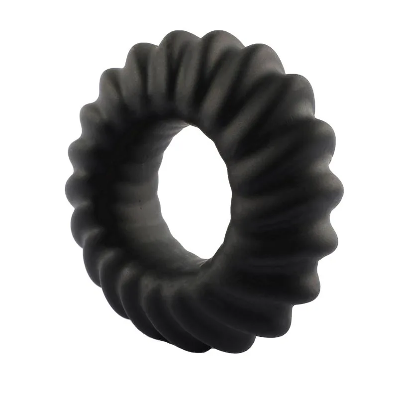 Anel Peniano Sawtooth Silicone Líquido Beast Rings Preto 25 mm — vista 3 de 3