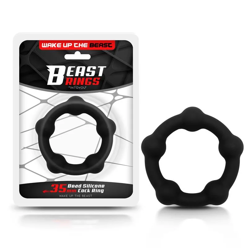 Anel Peniano Silicone Sólido Beast Rings Preto 3,5 cm