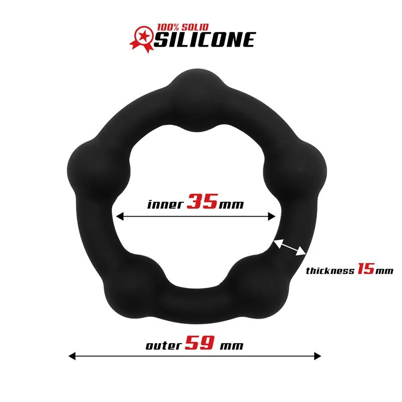 Anel Peniano Silicone Sólido Beast Rings Preto 3,5 cm — vista 2 de 3