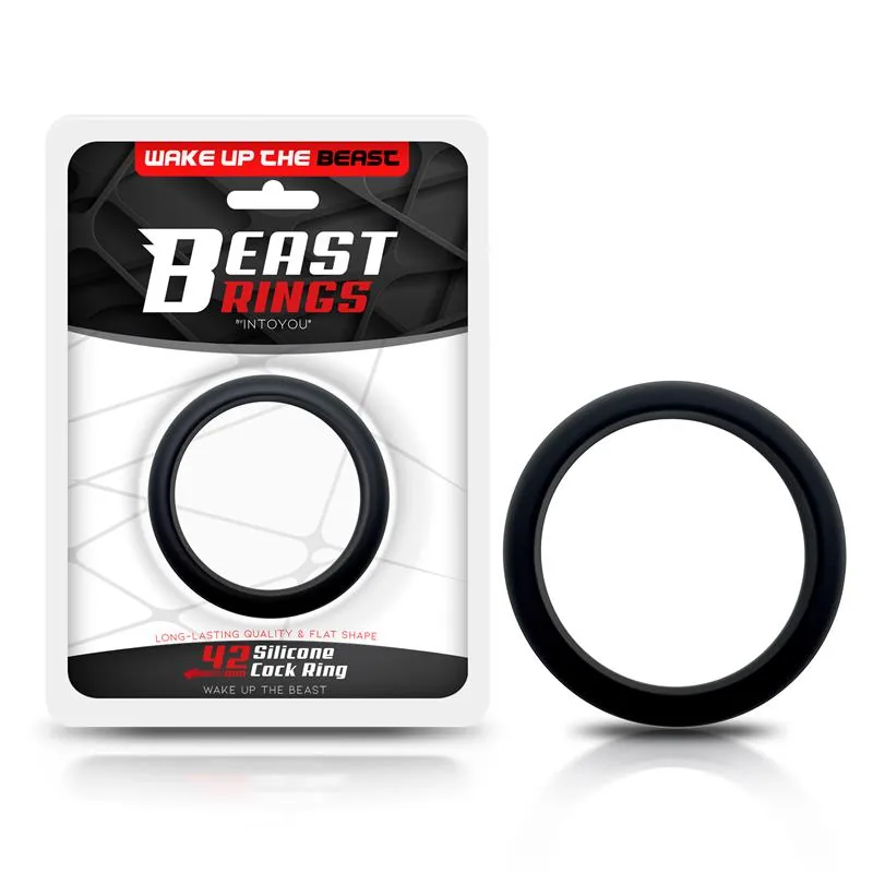 Anel Peniano Silicone Sólido Beast Rings Preto 4,2 cm