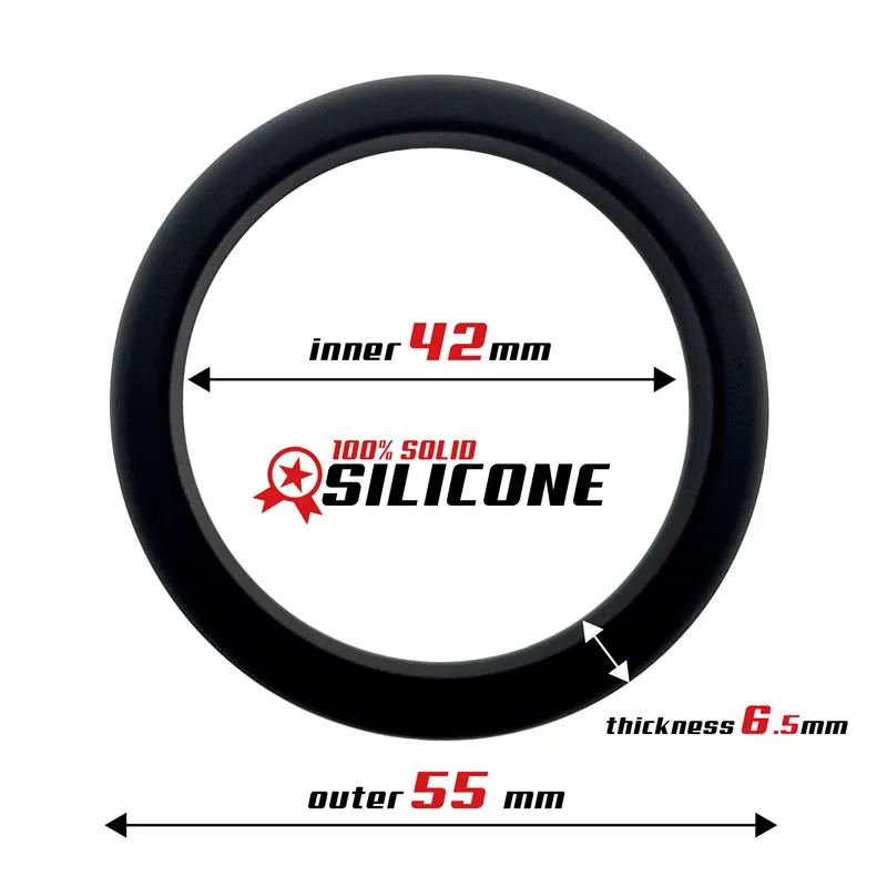 Anel Peniano Silicone Sólido Beast Rings Preto 4,2 cm — vista 2 de 3