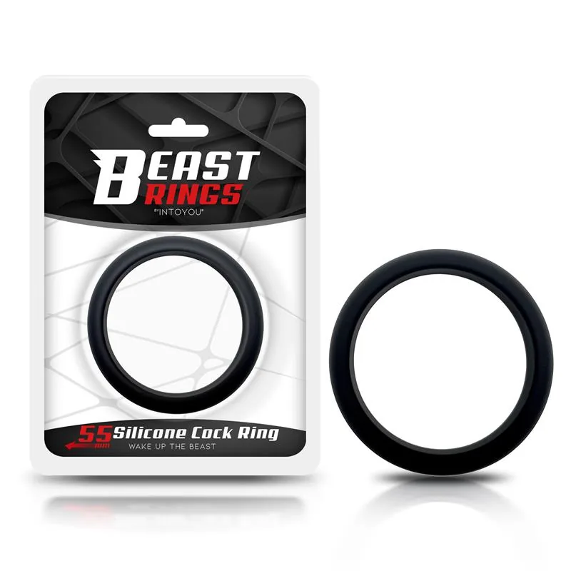 Anel Peniano Silicone Sólido Beast Rings Preto 5,5 cm
