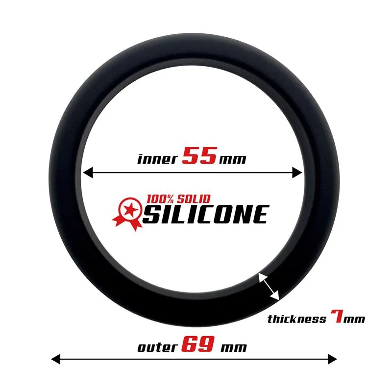 Anel Peniano Silicone Sólido Beast Rings Preto 5,5 cm — vista 2 de 3