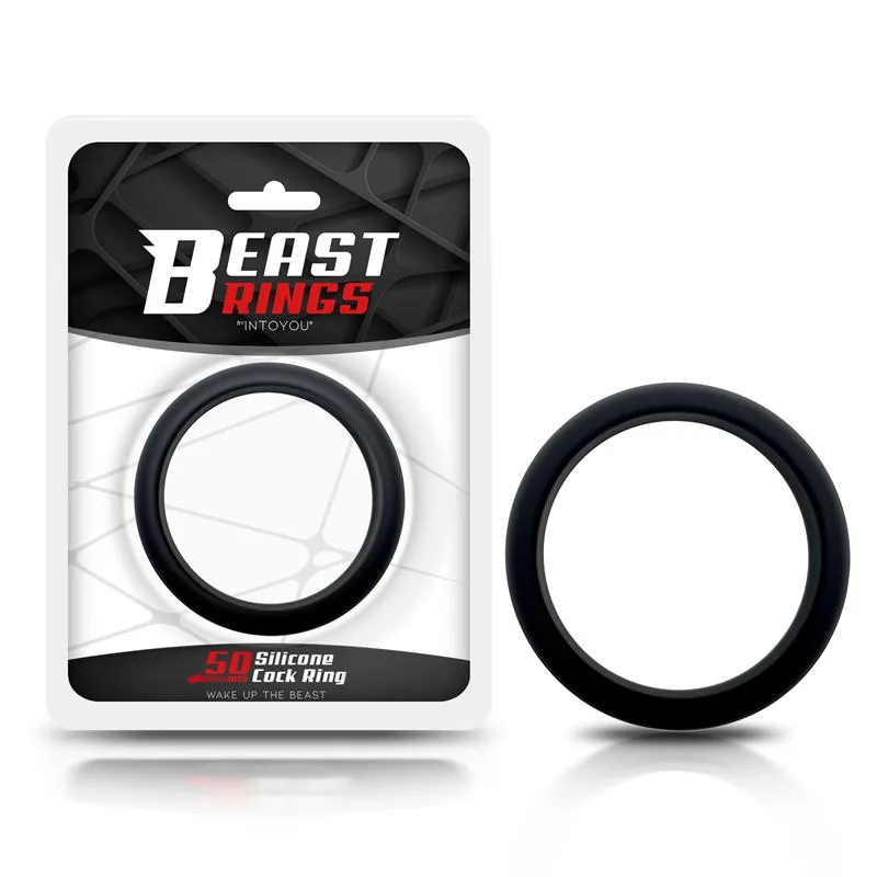 Anel Peniano Silicone Sólido Beast Rings Preto 5 cm
