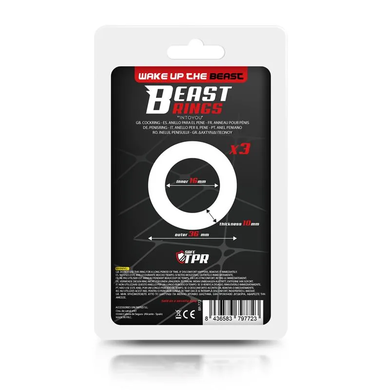 Conjunto de 3 Anéis Penianos Silicone Beast Rings 3 Cores 1,6 cm — vista 3 de 3