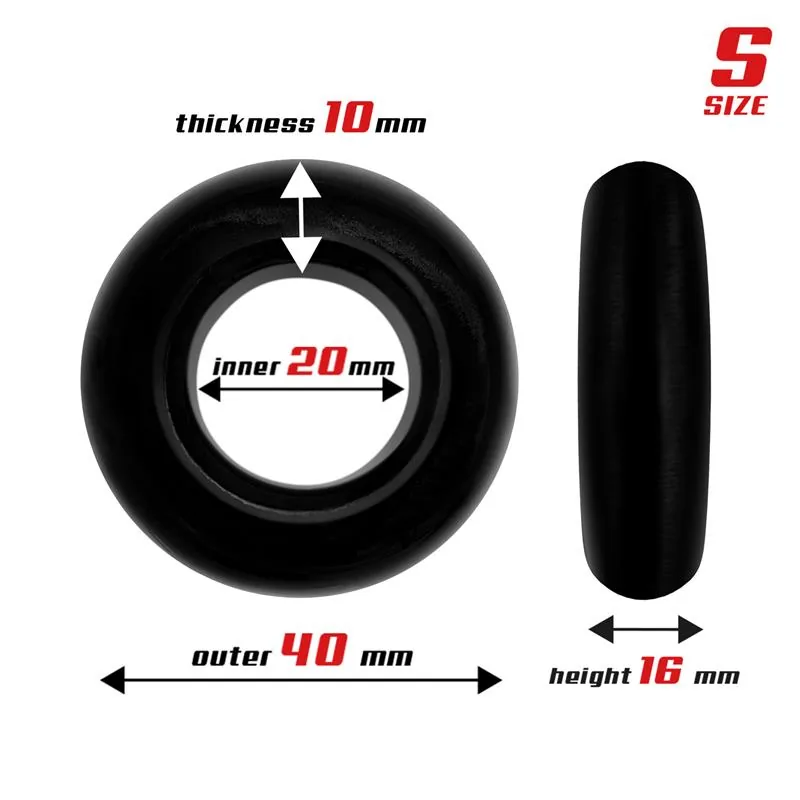 Conjunto de 3 Anéis Penianos Flexíveis Silicone Beast Rings Preto — vista 2 de 3