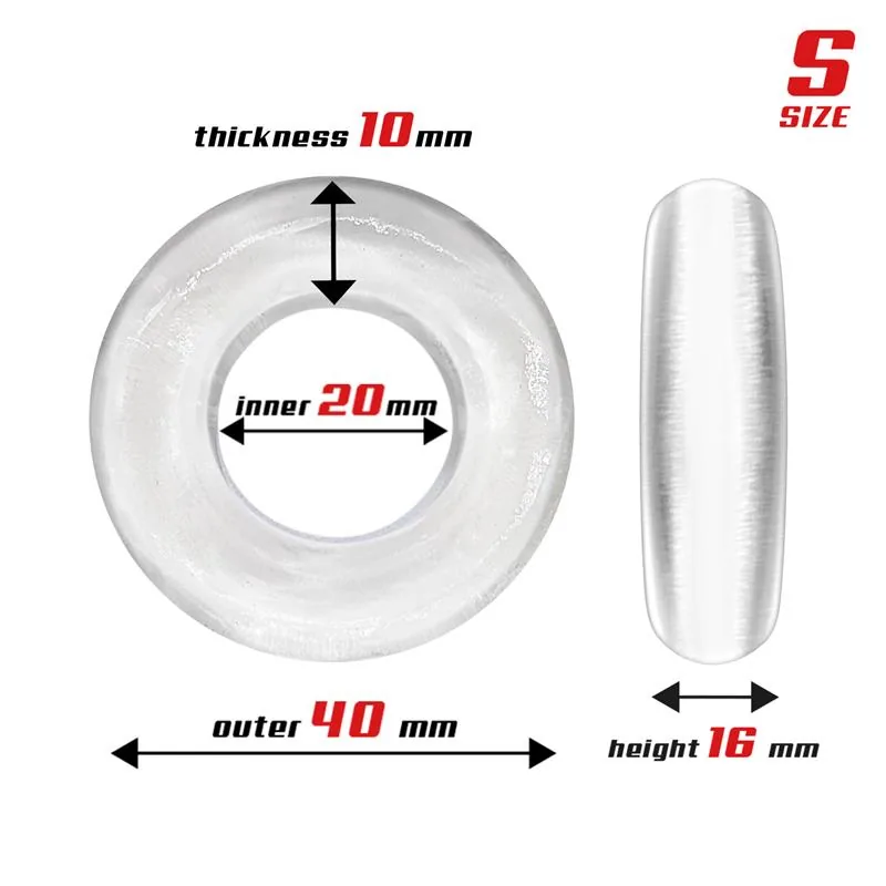 Conjunto de 3 Anéis Penianos Flexíveis Silicone Beast Rings Transparente — vista 2 de 3
