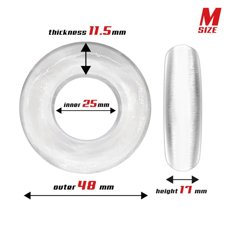Conjunto de 3 Anéis Penianos Flexíveis Silicone Beast Rings Transparente — vista 3 de 3
