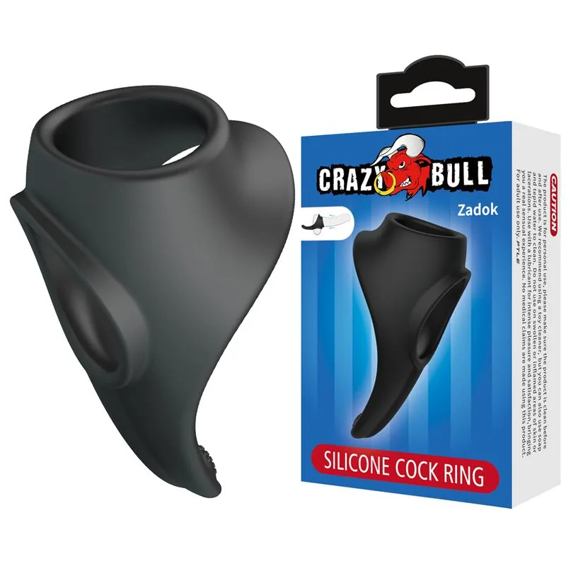 Anel Peniano com Extensor de Testículos Zadok em Silicone Crazy Bull