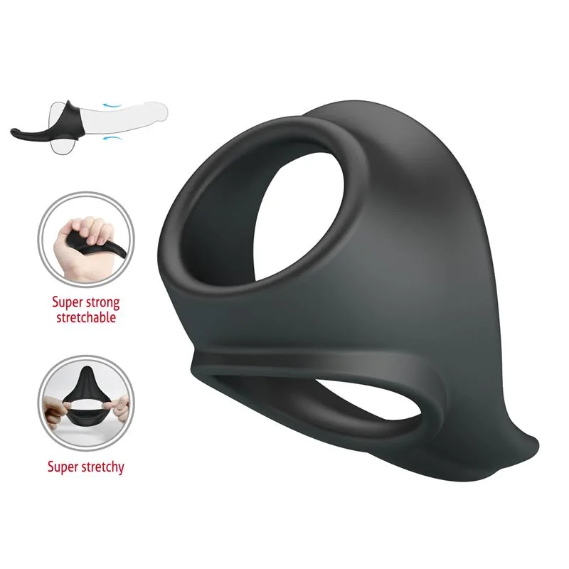 Anel Peniano com Extensor de Testículos Zadok em Silicone Crazy Bull — vista 2 de 8