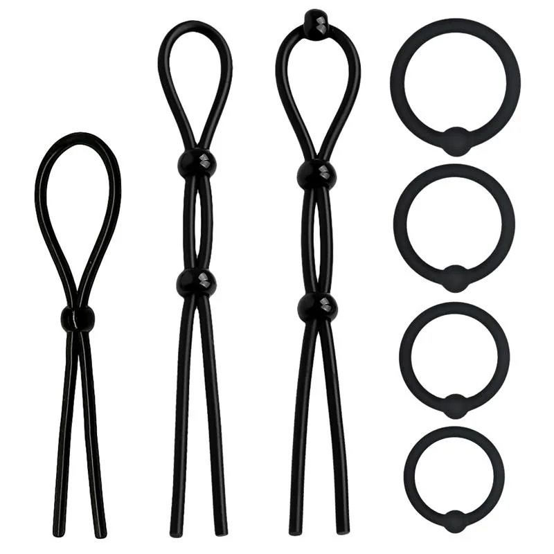 Conjunto de Anéis Penianos Silicone Beast Rings Preto Conjunto de 7 — vista 2 de 3