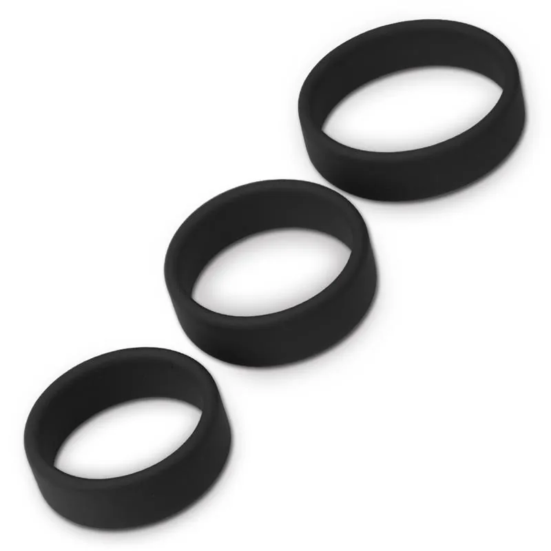 Conjunto de 3 Anéis Power Ring Preto