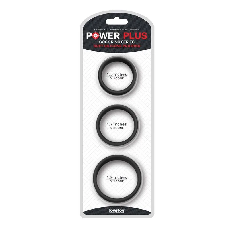 Conjunto de 3 Anéis Power Ring Preto — vista 2 de 3