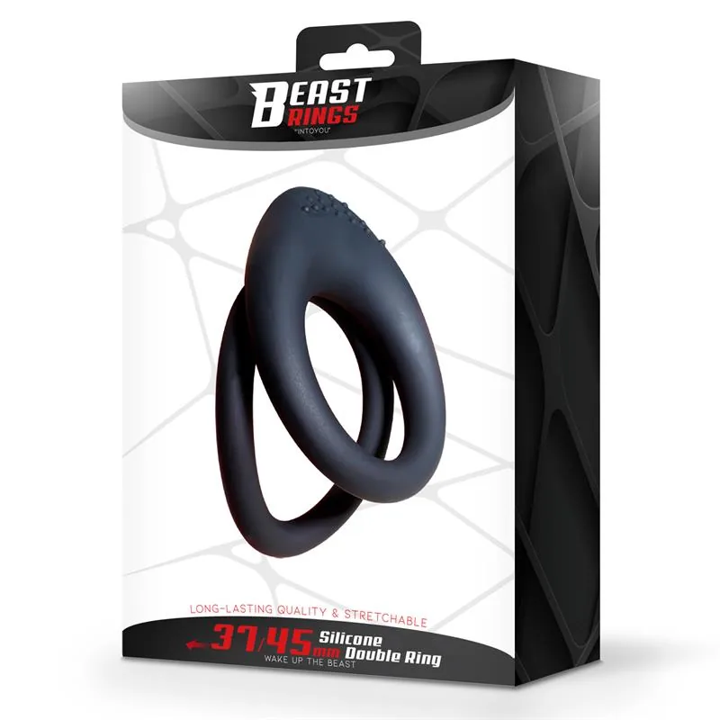 Anel Peniano Duplo com Testículos 37/45 mm Beast Rings — vista 7 de 7