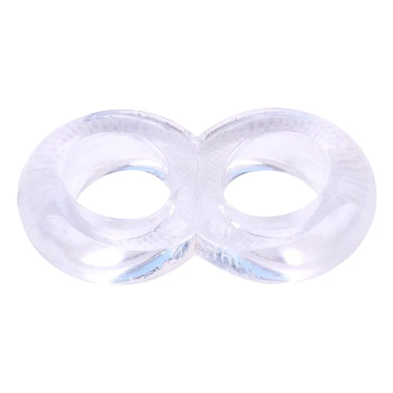 Anel Peniano Duplo Duo Cock 8 em TPE Transparente — vista 3 de 6