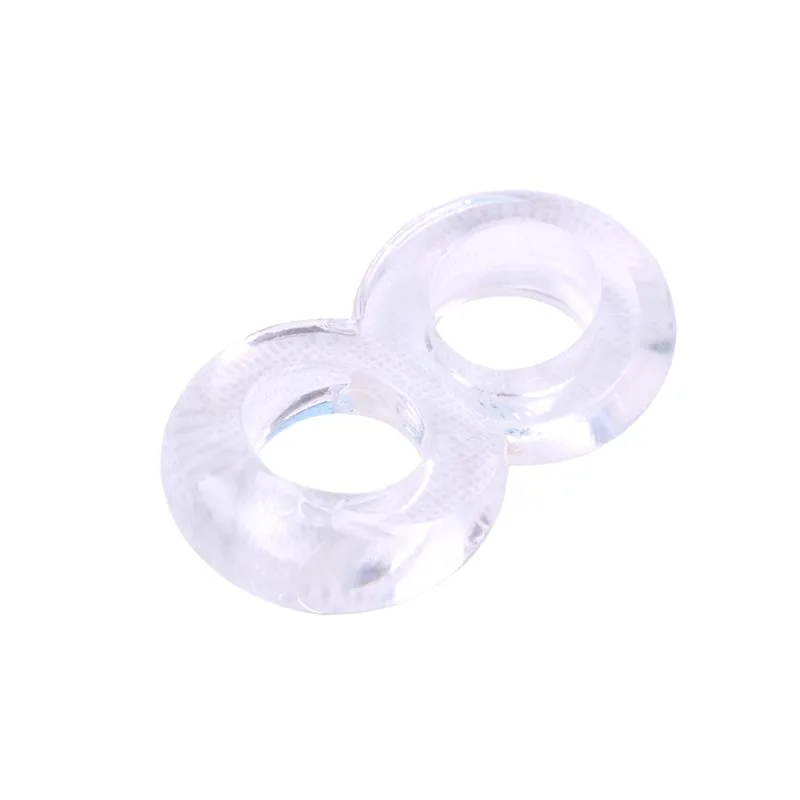 Anel Peniano Duplo Duo Cock 8 em TPE Transparente — vista 5 de 6