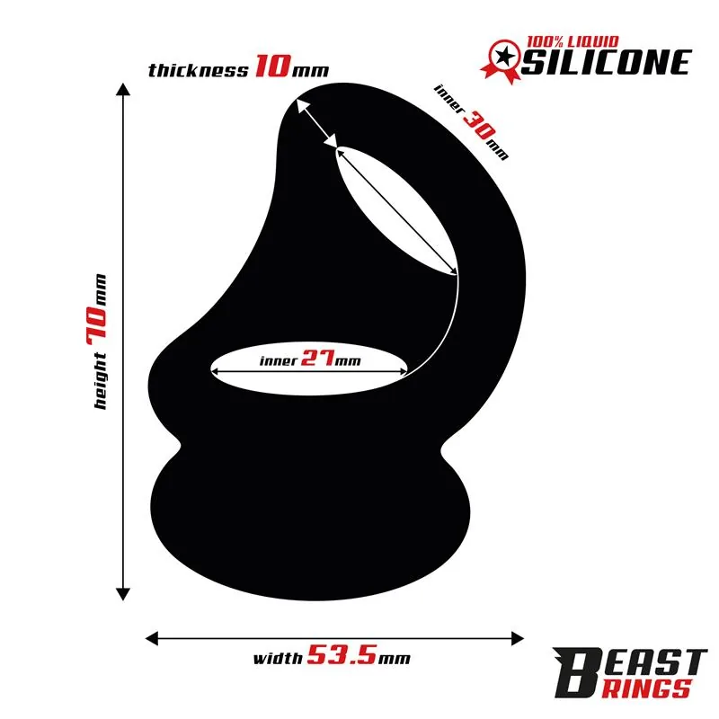 Anel Peniano Duplo em Silicone Beast Rings 27/30 mm — vista 2 de 9