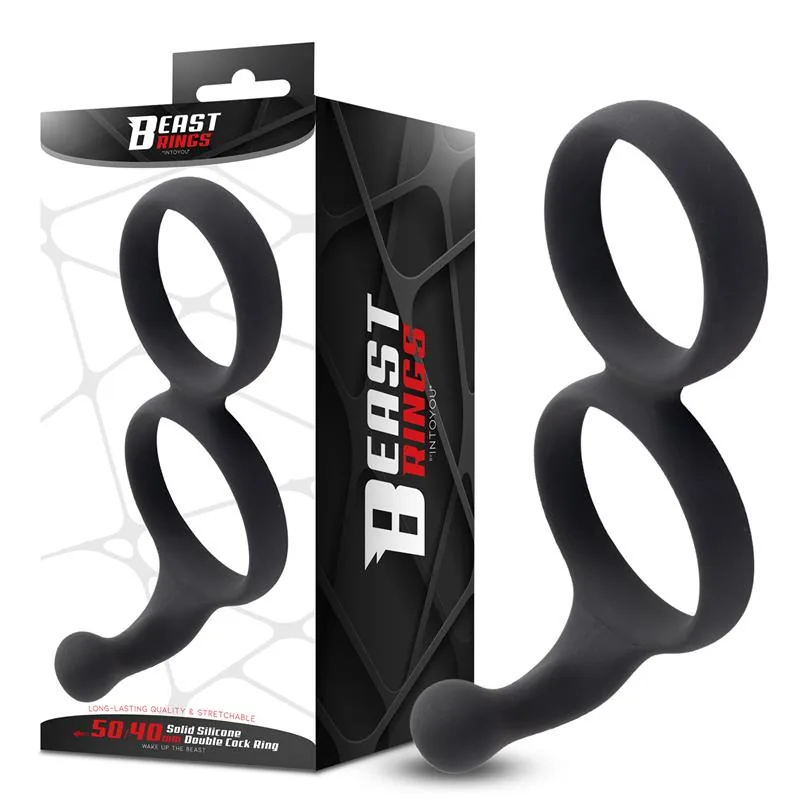 Anel Peniano Duplo em Silicone Sólido Beast Rings 50/40 mm
