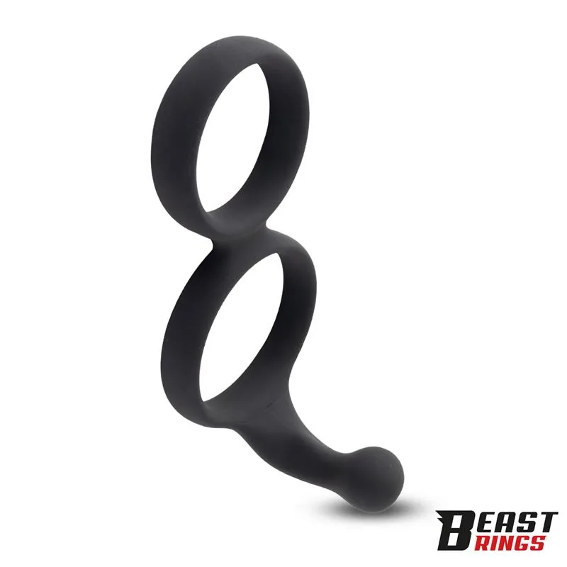 Anel Peniano Duplo em Silicone Sólido Beast Rings 50/40 mm — vista 2 de 8