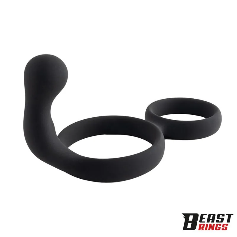 Anel Peniano Duplo em Silicone Sólido Beast Rings 50/40 mm — vista 4 de 8