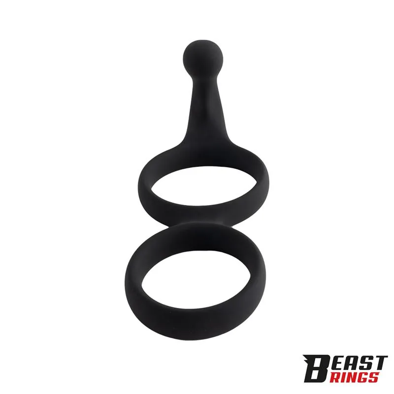 Anel Peniano Duplo em Silicone Sólido Beast Rings 50/40 mm — vista 6 de 8
