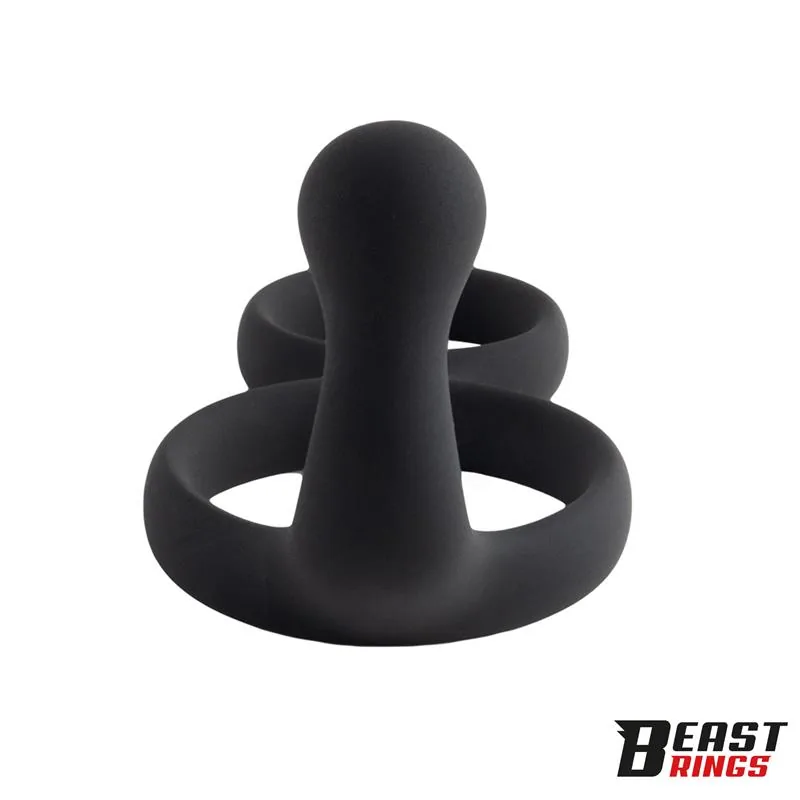 Anel Peniano Duplo em Silicone Sólido Beast Rings 50/40 mm — vista 7 de 8
