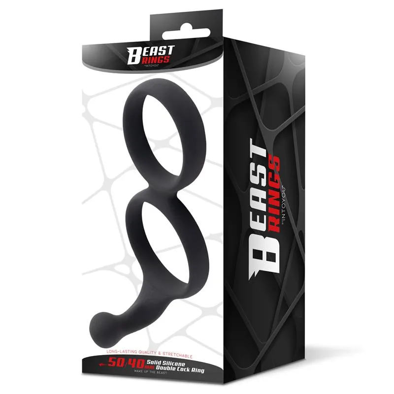 Anel Peniano Duplo em Silicone Sólido Beast Rings 50/40 mm — vista 8 de 8