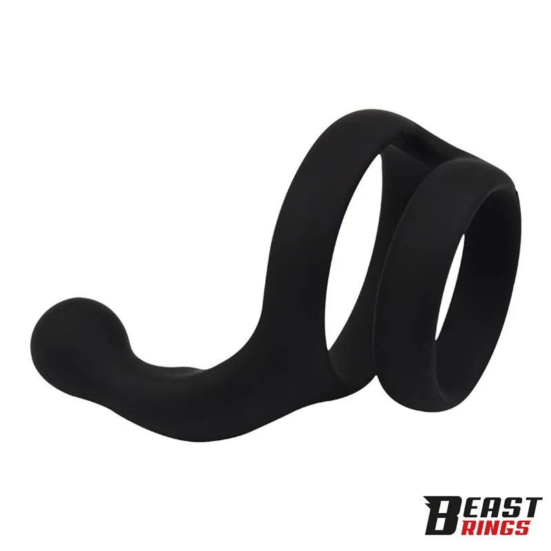 Anel Peniano Duplo Texturizado em Silicone Sólido Beast Rings 50/40 mm — vista 5 de 9
