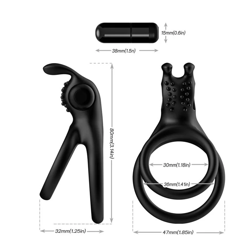 Anel Peniano Duplo Vibrador com Estimulador de Clítoris Urban Sky — vista 10 de 10