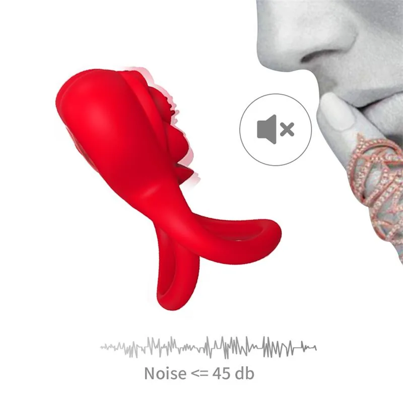 Anel Peniano Duplo Vibrador em Forma de Rosa Urban Sky — vista 10 de 11