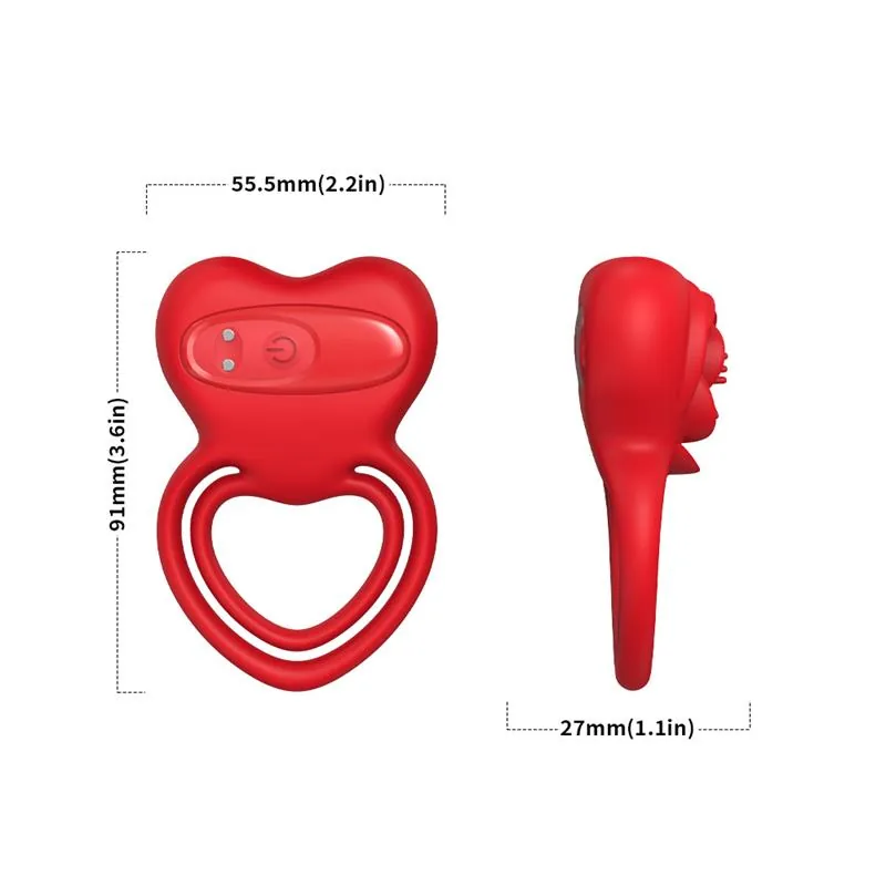 Anel Peniano Duplo Vibrador em Forma de Rosa Urban Sky — vista 11 de 11