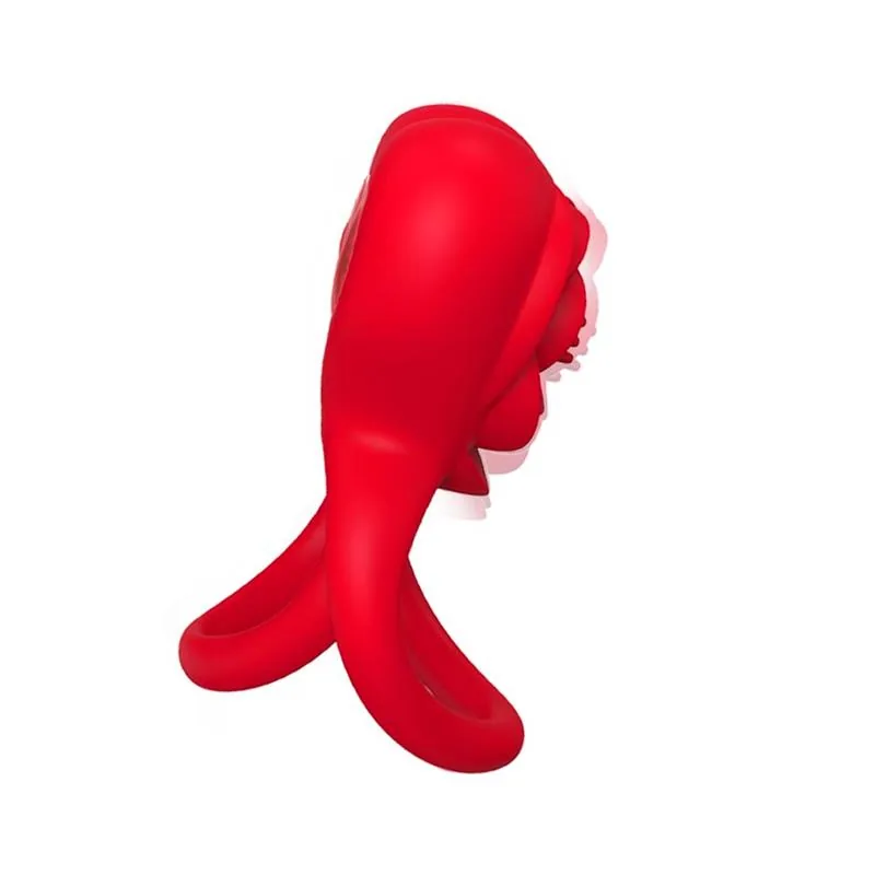 Anel Peniano Duplo Vibrador em Forma de Rosa Urban Sky — vista 2 de 11