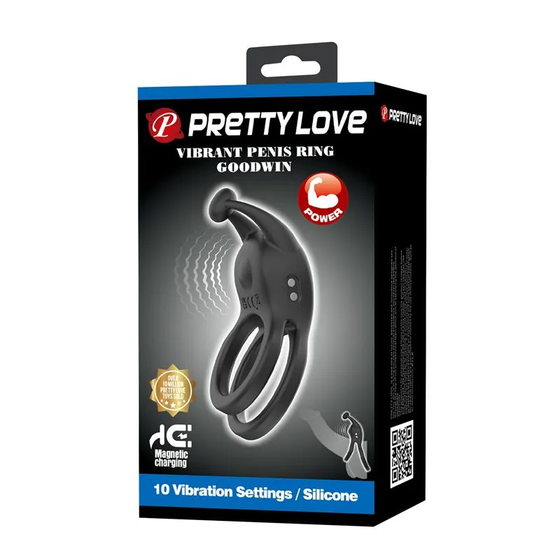 Anel Peniano Duplo Vibrador Goodwin PrettyLove — vista 9 de 9