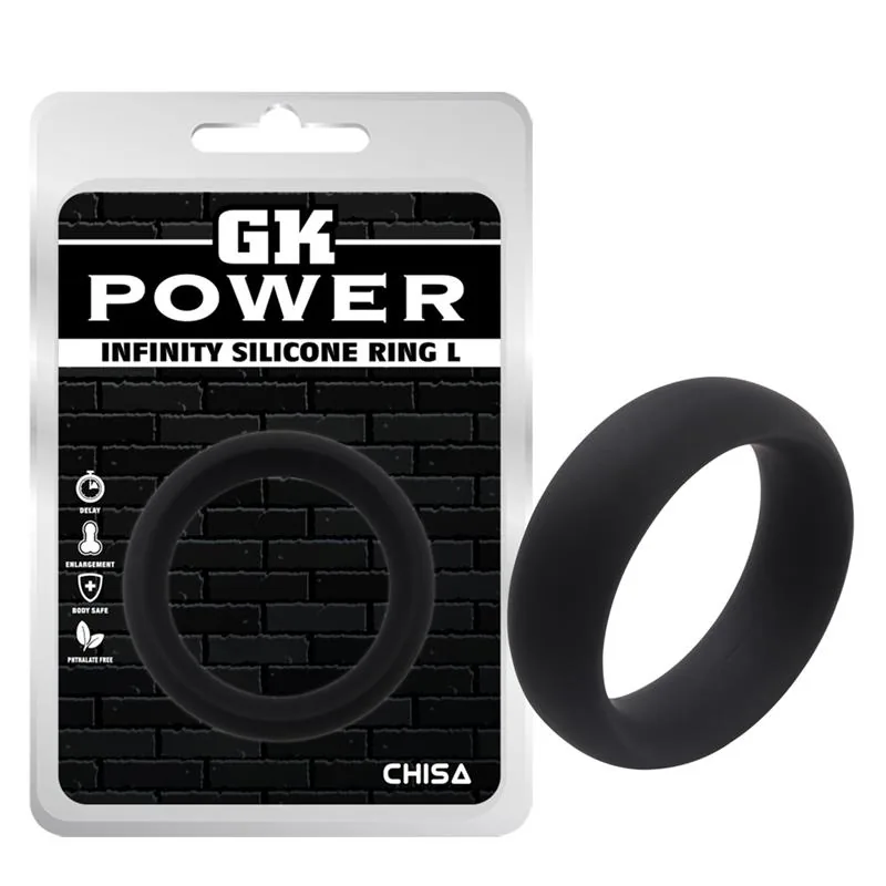 Anel Peniano Infinity em Silicone Chisa Preto Tamanho L