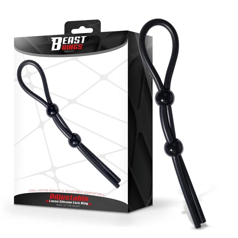 Anel Peniano Lasso Ajustável de Duplo Fecho em Silicone Beast Rings