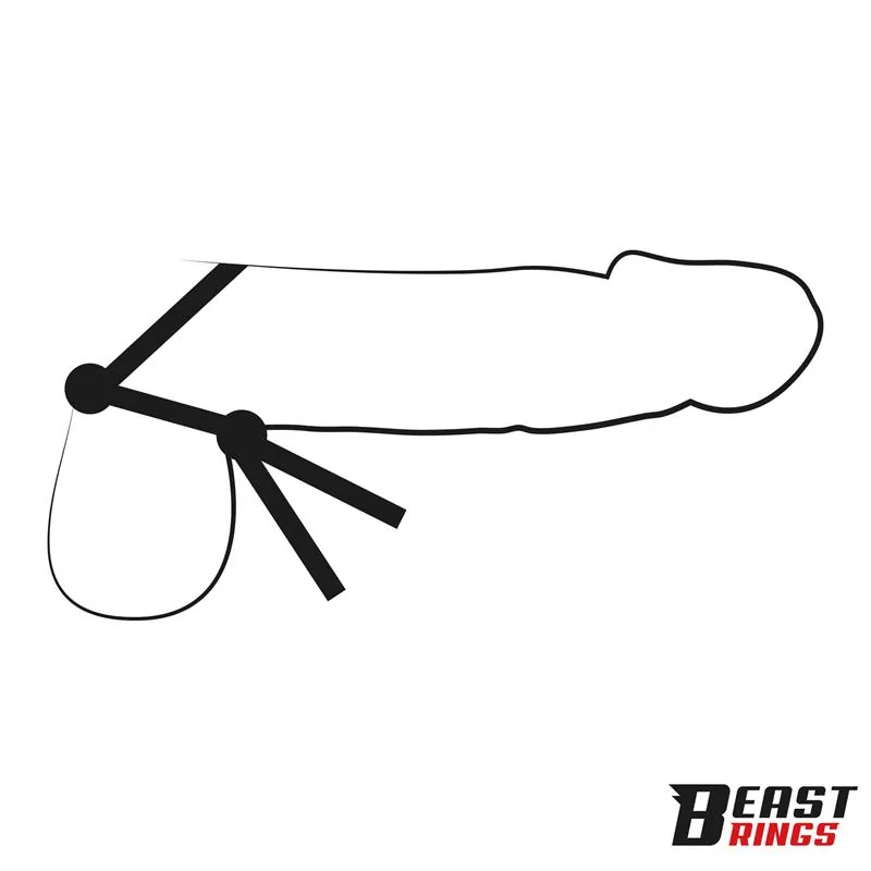 Anel Peniano Lasso Ajustável de Duplo Fecho em Silicone Beast Rings — vista 2 de 5