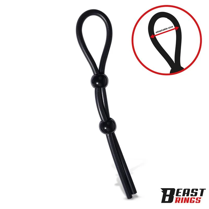 Anel Peniano Lasso Ajustável de Duplo Fecho em Silicone Beast Rings — vista 3 de 5