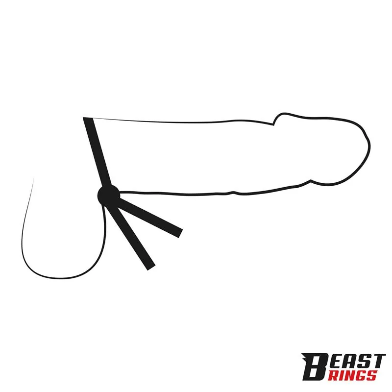 Anel Peniano Lasso Ajustável de Fecho Único em Silicone Beast Rings — vista 2 de 5