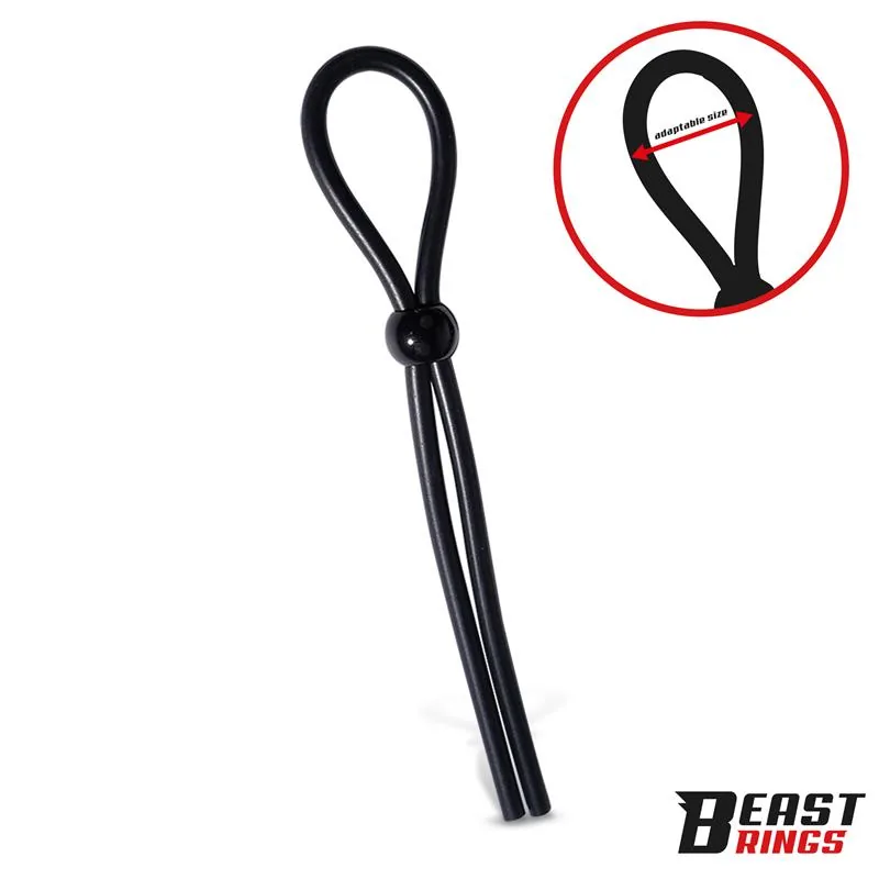 Anel Peniano Lasso Ajustável de Fecho Único em Silicone Beast Rings — vista 3 de 5