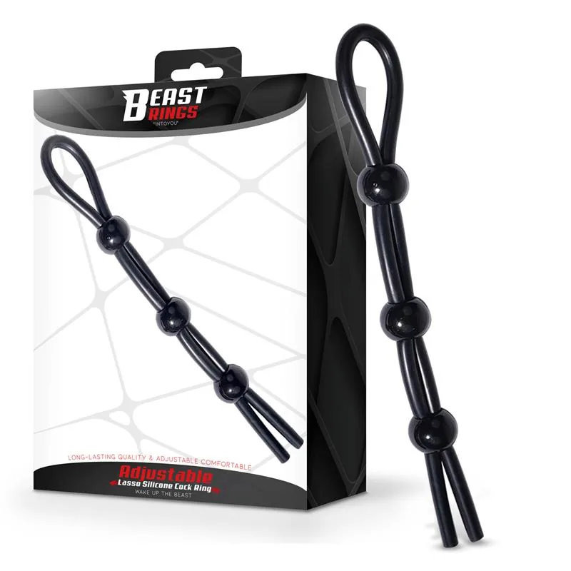 Anel Peniano Lasso Ajustável de Triplo Fecho em Silicone Beast Rings